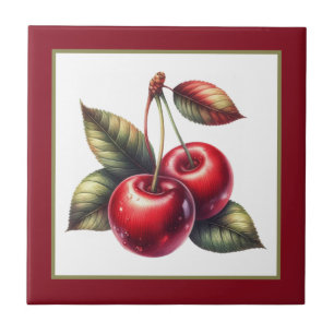 Cute cherry lovers kitchen ceramic tile