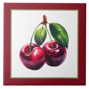 Cute cherry lovers kitchen ceramic tile