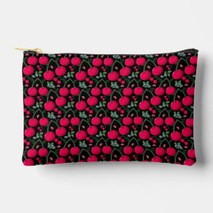 Cute Cherry Pattern Aesthetic Red Cherry Seamles Accessory Pouch