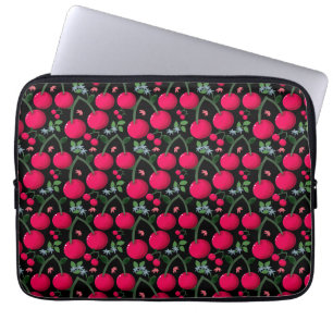 Cute Cherry Pattern Aesthetic Red Cherry Seamles Laptop Sleeve
