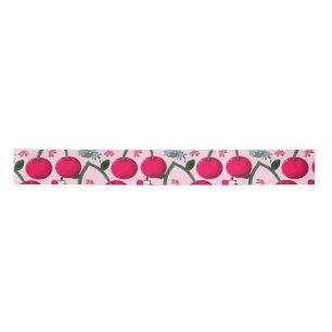 Cute Cherry  Pattern, Glossy Kawaii Fruit Satin Ribbon