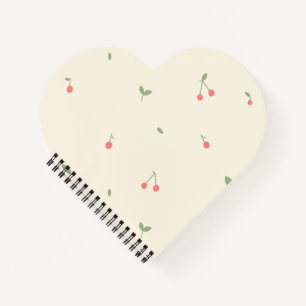 Cute Cherry Pattern – Minimal Fruit Aesthetic Notebook