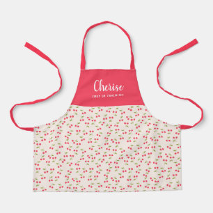 Cute Cherry Pattern Modern Girls Chef Training Apron