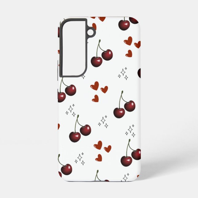 "Cute Cherry Pattern Samsung Galaxy S22 Case" Case (Back)