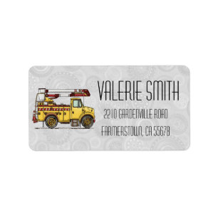 Cute Cherry Picker Truck Label