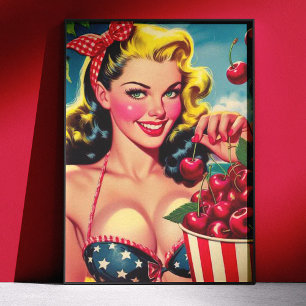 Cute Cherry Pin-up Poster