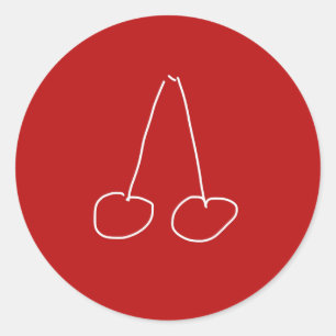 Cute cherry simple minimalist classic round sticker