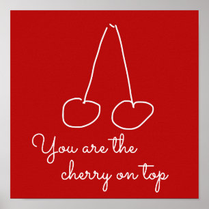 Cute cherry simple minimalist poster