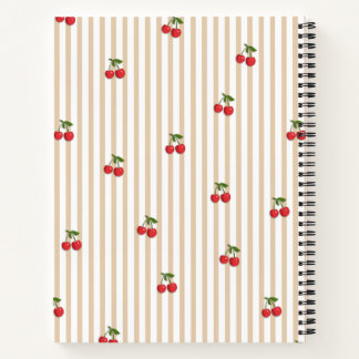 Cute Cherry Stripe Pattern Design Notebook