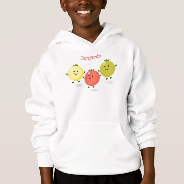 Cute cherry tomatoes cartoon illustration (Front)