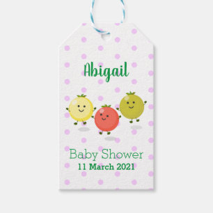 Cute cherry tomatoes cartoon illustration gift tags