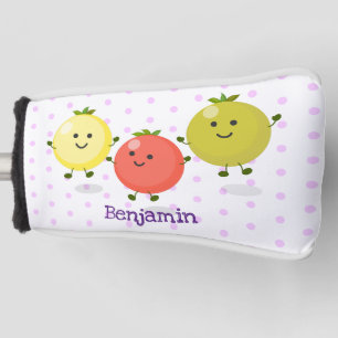 Cute cherry tomatoes cartoon illustration golf head cover