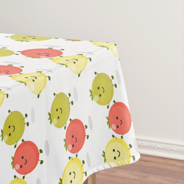 Cute cherry tomatoes cartoon illustration tablecloth (In Situ)