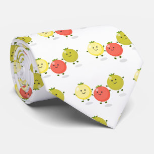 Cute cherry tomatoes cartoon illustration tie