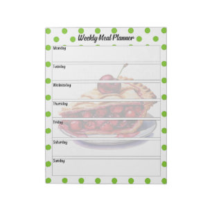 Cute Cherry Weekly Meal Planner Notepad