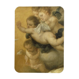 Cute Cherubs detail of an Annunctiation - Fine Art Magnet