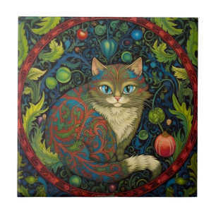 Cute Cheshire Cat art nouveau style Ceramic Tile