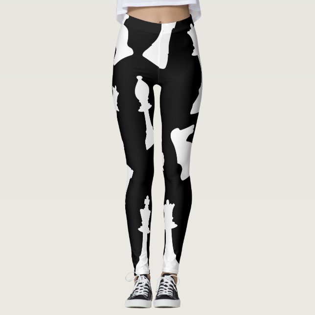 Cute chess game pieces  leggings (Front)