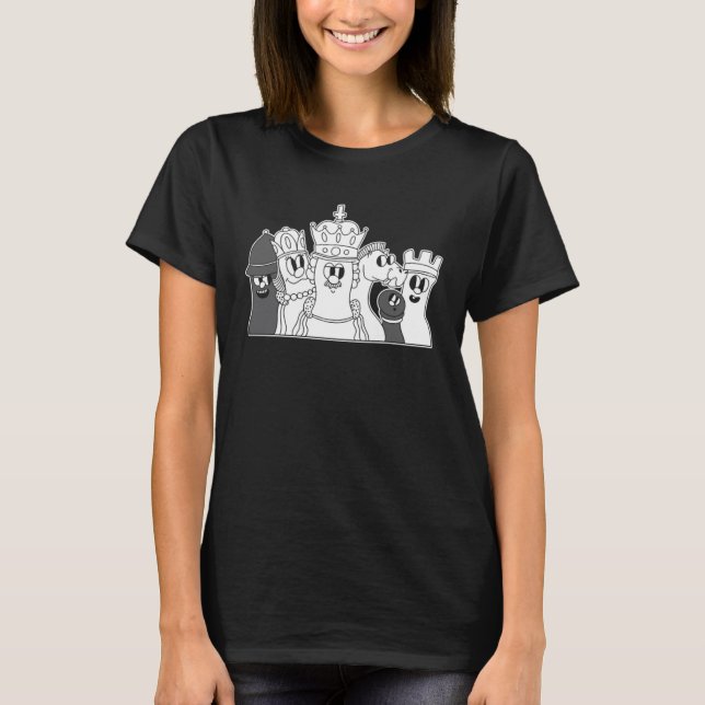 Cute Chesss Pieces T-Shirt (Front)