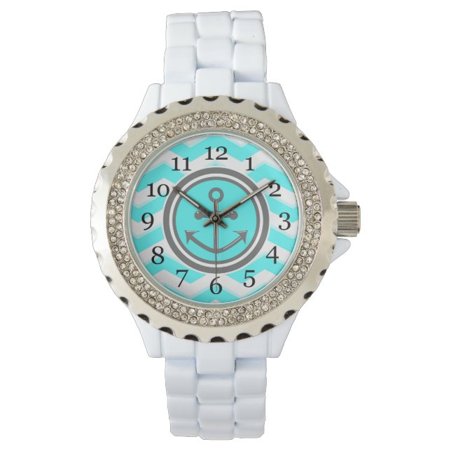 Cute Chevron Anchor Smile Watch (Front)