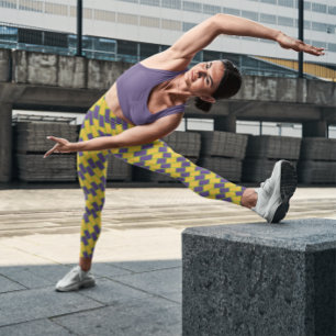 Cute Chevron Gym Yoga Pant Lemon Leggings