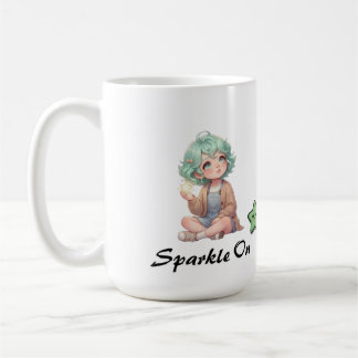 Cute Chibi Anime Girl Sparkle On Coffee Mug