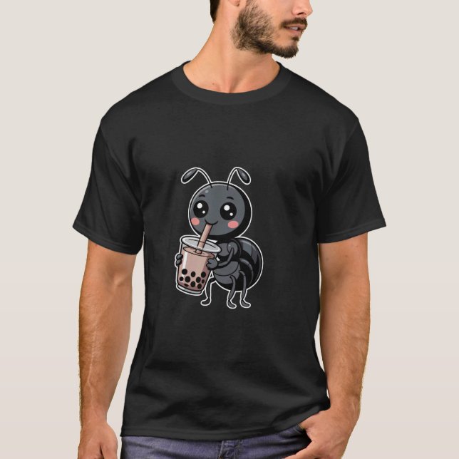 Cute Chibi Ant Boba Tea T-Shirt (Front)