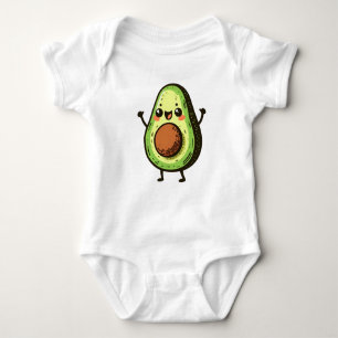 Cute Chibi Avocado Baby Bodysuit