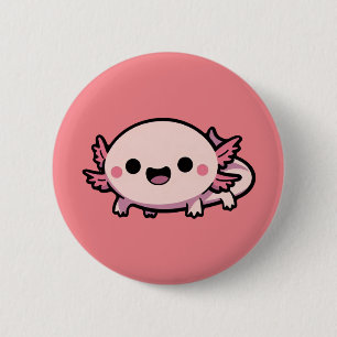 Cute Chibi Axolotl 6 Cm Round Badge