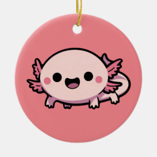 Cute Chibi Axolotl Ceramic Ornament