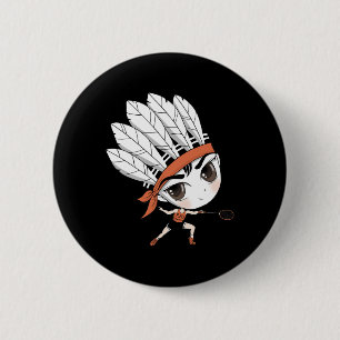 Cute Chibi Badminton Birdie Manga Cartoon 6 Cm Round Badge