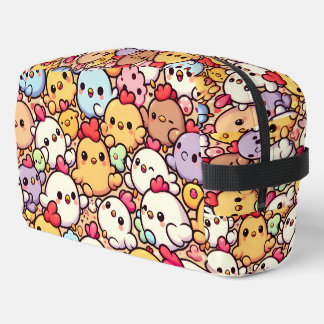 Cute Chibi Chicken Pattern Design Dopp Kit