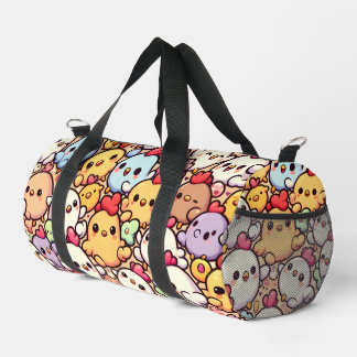 Cute Chibi Chicken Pattern Design Duffle Bag