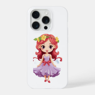 Cute Chibi Fairy Princess Purple Gown iPhone 15  Pro Case