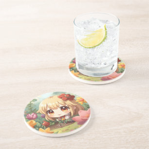 Cute Chibi Gardening Coaster