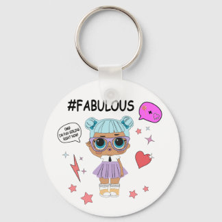 Cute Chibi Girl Graphic Sweater – Pastel Fashion Key Ring