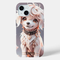 Cute Chibi Golden Retriever Puppy Kids Custom Name