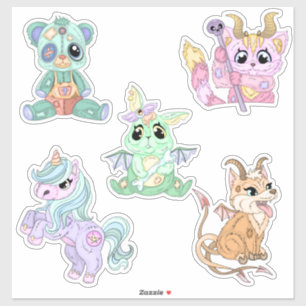 Cute Chibi Halloween Monsters-hand drawn