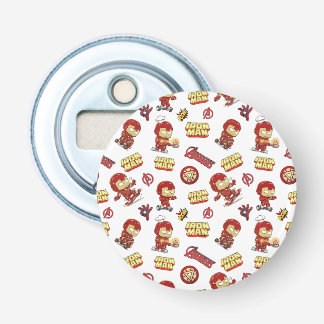 Cute Chibi Iron Man Seamless Pattern - Superhero Bottle Opener