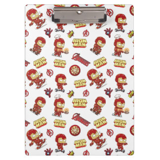 Cute Chibi Iron Man Seamless Pattern - Superhero Clipboard