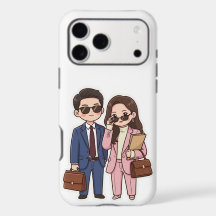 Cute Chibi K-Drama Lawyer Couple Samsung & IPhone