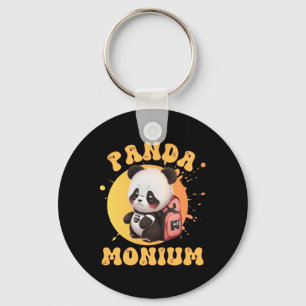 Cute Chibi Kawaii Panda Name School Year On Back B Key Ring