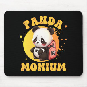 Cute Chibi Kawaii Panda Name School Year On Back B Mouse Pad