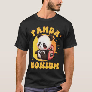 Cute Chibi Kawaii Panda Name School Year On Back B T-Shirt