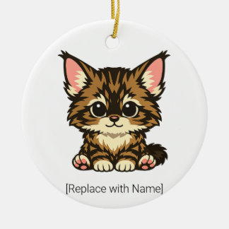 Cute Chibi Maine Coon Kitten Baby Ornament