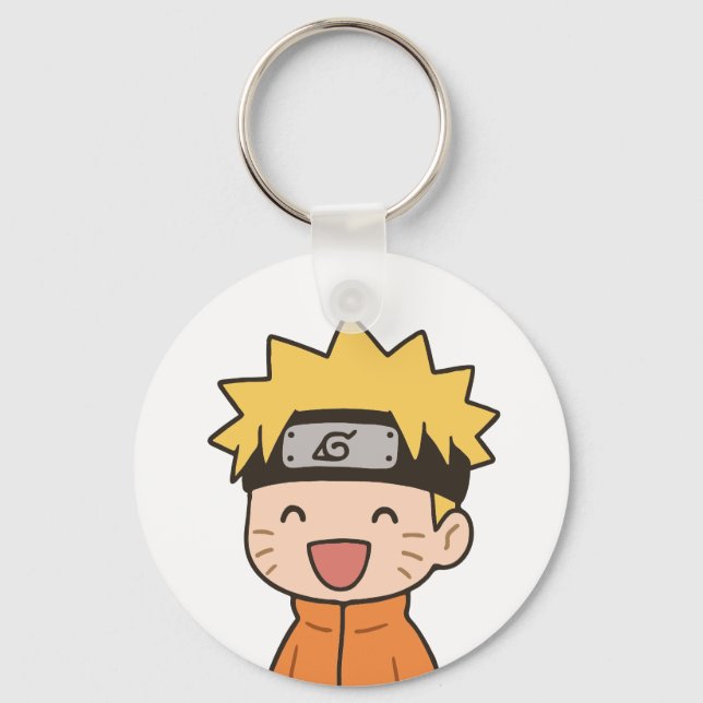 Cute Chibi Ninja Round Keychain - Kawaii Anime Sty (Front)