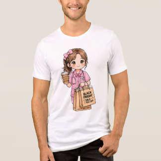 Cute Chibi Nurse Black Friday Shopping & Coffee Tri-Blend Shirt