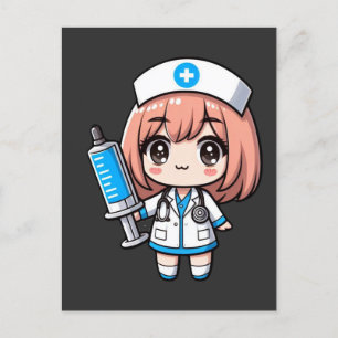 Cute Chibi Nurse - healthcare, anime, medical Postcard