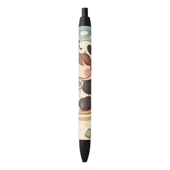 Cute Chibi Panda Custom Ink Pen (Front Vertical)