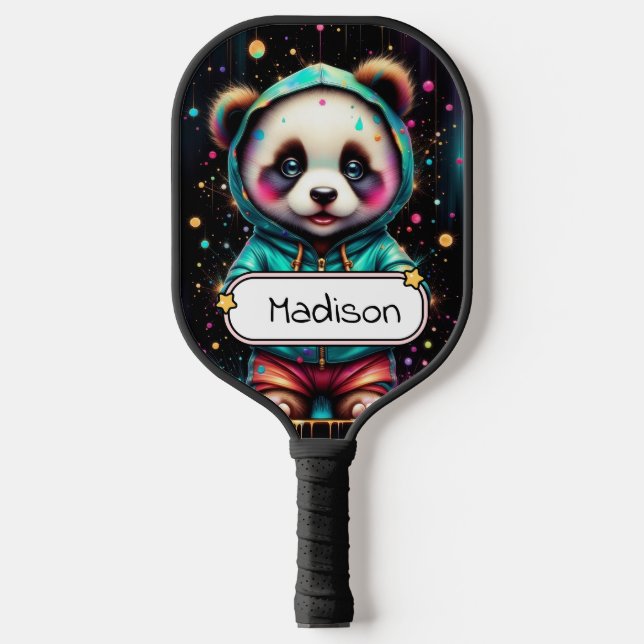 Cute Chibi Panda Customisable Pickleball Paddle (Front)